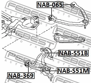 NAB-369 FEBEST Подвеска, рычаг независимой подвески колеса (фото 2)