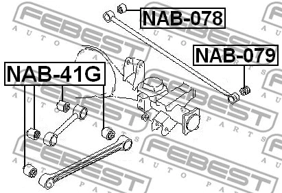 NAB-41G FEBEST Подвеска, рычаг независимой подвески колеса (фото 2)