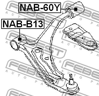 NAB-60Y FEBEST Подвеска, рычаг независимой подвески колеса (фото 2)