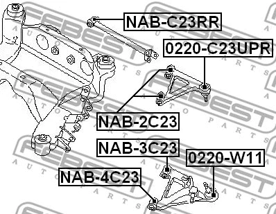 NAB-C23RR FEBEST Подвеска, рычаг независимой подвески колеса (фото 2)