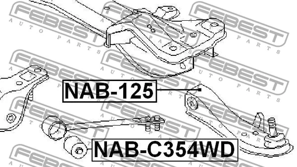 NAB-C354WD FEBEST Подвеска, рычаг независимой подвески колеса (фото 2)