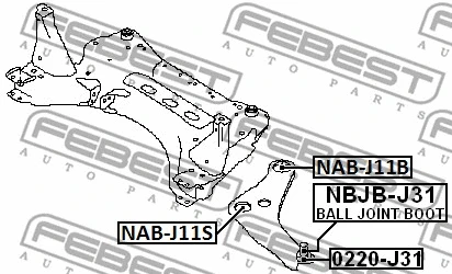 NAB-J11B FEBEST Подвеска, рычаг независимой подвески колеса (фото 2)