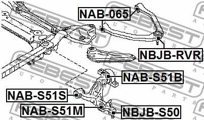 NAB-S51B FEBEST Подвеска, рычаг независимой подвески колеса (фото 2)