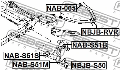 NAB-S51S FEBEST Подвеска, рычаг независимой подвески колеса (фото 2)