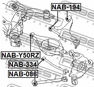 NAB-Y50RZ FEBEST Подвеска, рычаг независимой подвески колеса (фото 2)