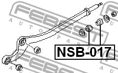 NSB-017 FEBEST Подвеска, рычаг независимой подвески колеса (фото 2)