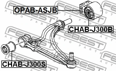 OPAB-ASJB FEBEST Подвеска, рычаг независимой подвески колеса (фото 1)