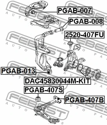 PGAB-007 FEBEST Подвеска, рычаг независимой подвески колеса (фото 2)