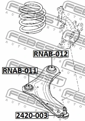 RNAB-011 FEBEST Подвеска, рычаг независимой подвески колеса (фото 2)