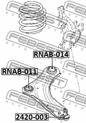 RNAB-014 FEBEST Подвеска, рычаг независимой подвески колеса (фото 2)