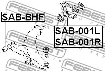 SAB-001L FEBEST Подвеска, рычаг независимой подвески колеса (фото 2)