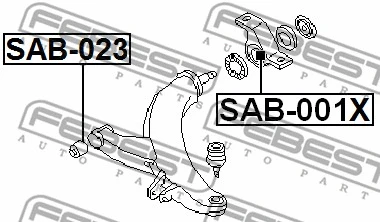 SAB-023 FEBEST Подвеска, рычаг независимой подвески колеса (фото 2)