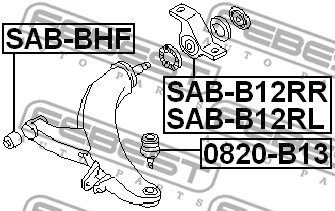 SAB-B12RR FEBEST Подвеска, рычаг независимой подвески колеса (фото 2)