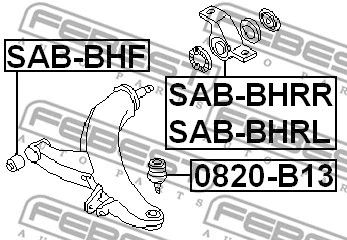 SAB-BHF FEBEST Подвеска, рычаг независимой подвески колеса (фото 2)