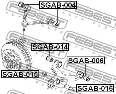 SGAB-014 FEBEST Подвеска, рычаг независимой подвески колеса (фото 2)