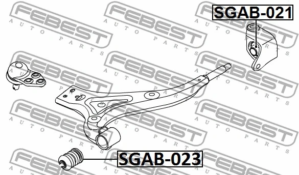 SGAB-021 FEBEST Подвеска, рычаг независимой подвески колеса (фото 2)