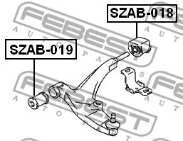 SZAB-019 FEBEST Подвеска, рычаг независимой подвески колеса (фото 2)