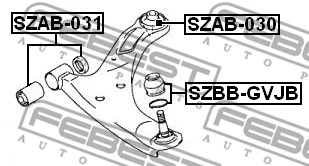 SZAB-031 FEBEST Подвеска, рычаг независимой подвески колеса (фото 2)
