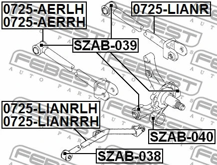 SZAB-040 FEBEST Подвеска, рычаг независимой подвески колеса (фото 2)