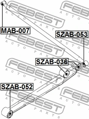 SZAB-052 FEBEST Подвеска, рычаг независимой подвески колеса (фото 2)
