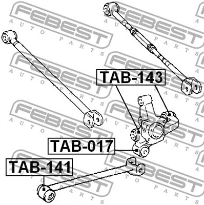 TAB-017 FEBEST Подвеска, рычаг независимой подвески колеса (фото 2)