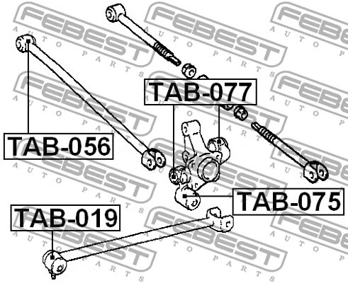 TAB-019 FEBEST Подвеска, рычаг независимой подвески колеса (фото 2)