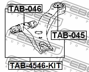 TAB-046 FEBEST Подвеска, рычаг независимой подвески колеса (фото 2)
