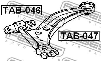 TAB-047 FEBEST Подвеска, рычаг независимой подвески колеса (фото 2)