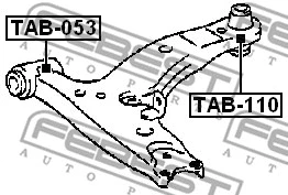 TAB-053 FEBEST Подвеска, рычаг независимой подвески колеса (фото 2)