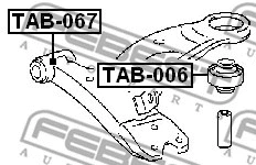 TAB-067 FEBEST Подвеска, рычаг независимой подвески колеса (фото 2)