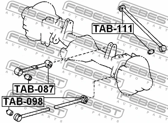 TAB-098 FEBEST Подвеска, рычаг независимой подвески колеса (фото 2)