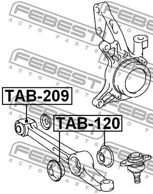 TAB-120 FEBEST Подвеска, рычаг независимой подвески колеса (фото 2)
