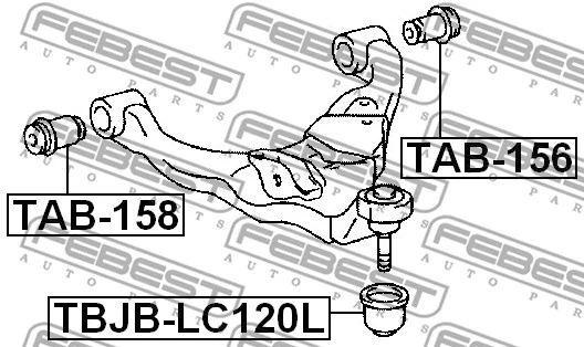 TAB-156 FEBEST Подвеска, рычаг независимой подвески колеса (фото 2)