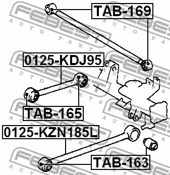 TAB-165 FEBEST Подвеска, рычаг независимой подвески колеса (фото 2)