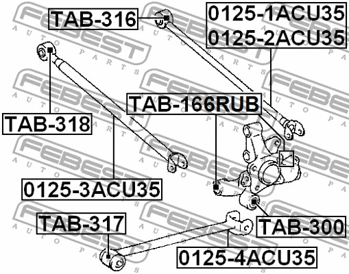 TAB-166RUB FEBEST Подвеска, рычаг независимой подвески колеса (фото 2)