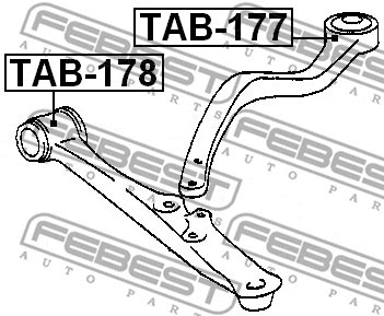 TAB-178 FEBEST Подвеска, рычаг независимой подвески колеса (фото 2)