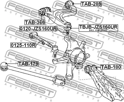 TAB-179 FEBEST Подвеска, рычаг независимой подвески колеса (фото 2)