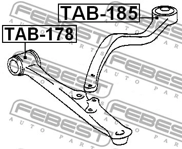 TAB-185 FEBEST Подвеска, рычаг независимой подвески колеса (фото 2)