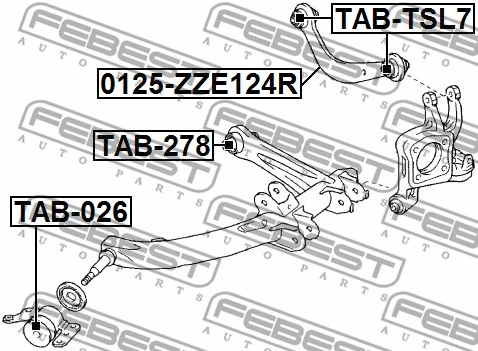 TAB-278 FEBEST Подвеска, рычаг независимой подвески колеса (фото 2)