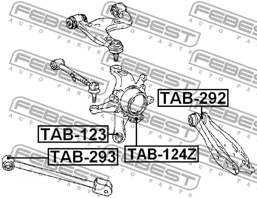 TAB-292 FEBEST Подвеска, рычаг независимой подвески колеса (фото 2)