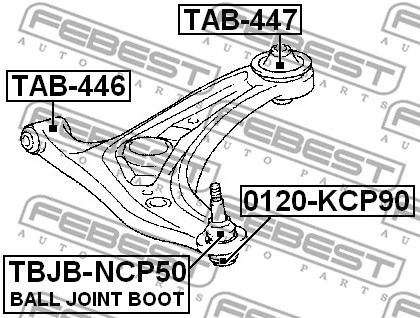 TAB-446 FEBEST Подвеска, рычаг независимой подвески колеса (фото 2)