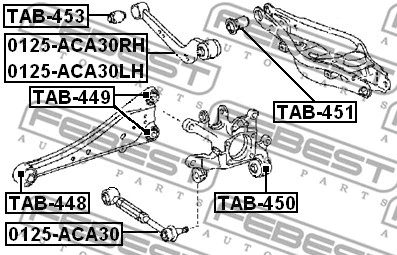 TAB-450 FEBEST Подвеска, рычаг независимой подвески колеса (фото 2)