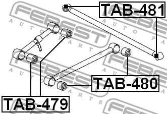 TAB-480 FEBEST Подвеска, рычаг независимой подвески колеса (фото 2)