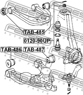 TAB-486 FEBEST Подвеска, рычаг независимой подвески колеса (фото 2)