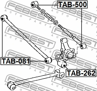 TAB-500 FEBEST Подвеска, рычаг независимой подвески колеса (фото 2)