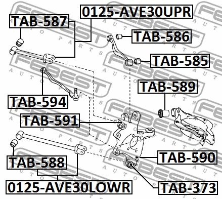 TAB-589 FEBEST Подвеска, рычаг независимой подвески колеса (фото 2)