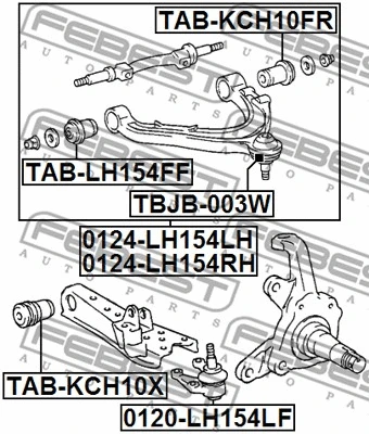 TAB-KCH10X FEBEST Подвеска, рычаг независимой подвески колеса (фото 2)