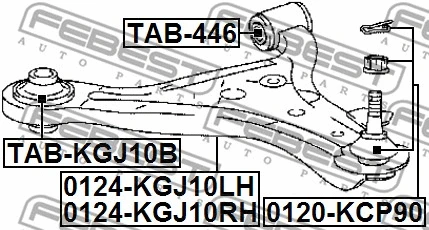 TAB-KGJ10B FEBEST Подвеска, рычаг независимой подвески колеса (фото 2)