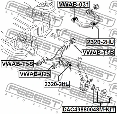 VWAB-031 FEBEST Подвеска, рычаг независимой подвески колеса (фото 2)