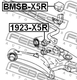 BMSB-X5R FEBEST Втулка, стабилизатор (фото 2)